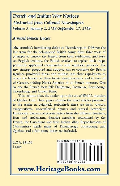 French and Indian War Notices Abstracted from Colonial Newspapers, Volume 3