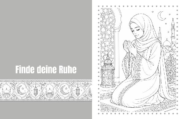 Elegante Hijab Frauen - Malbuch für Erwachsene mit stilvollen Portraits