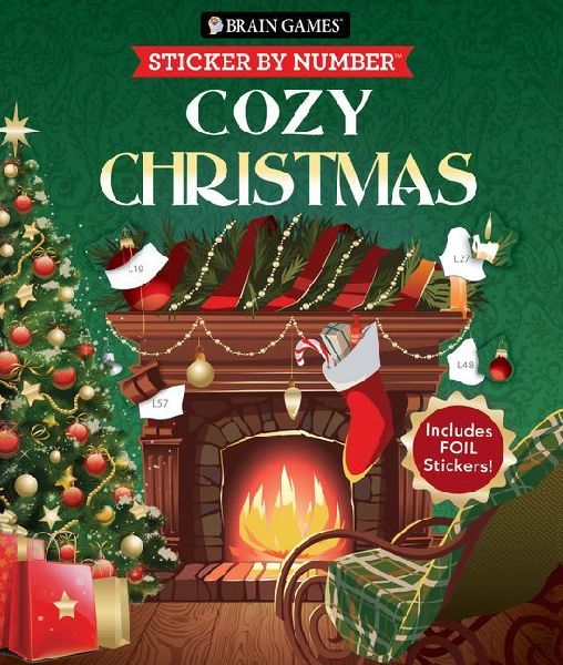 Brain Games - Sticker by Number: Cozy Christmas (24 Images)