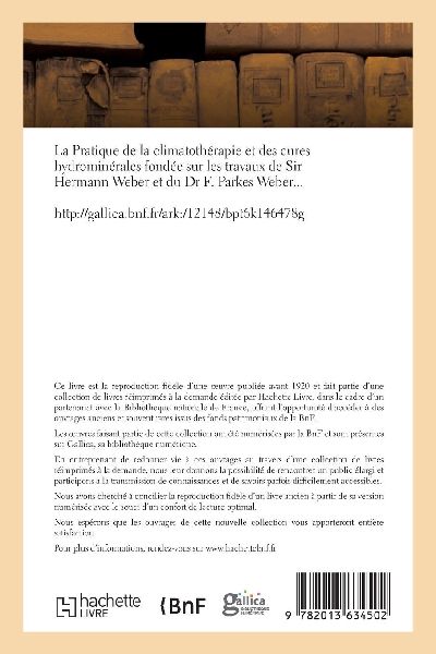 La Pratique de la climatothérapie et des cures hydrominérales