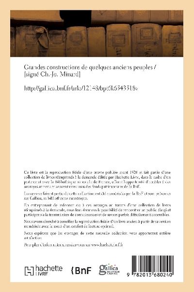 Grandes constructions de quelques anciens peuples