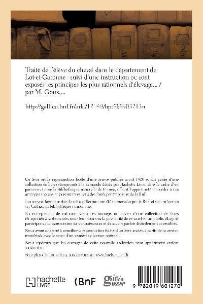 Traité de l'élève du cheval dans le département de Lot-et-Garonne