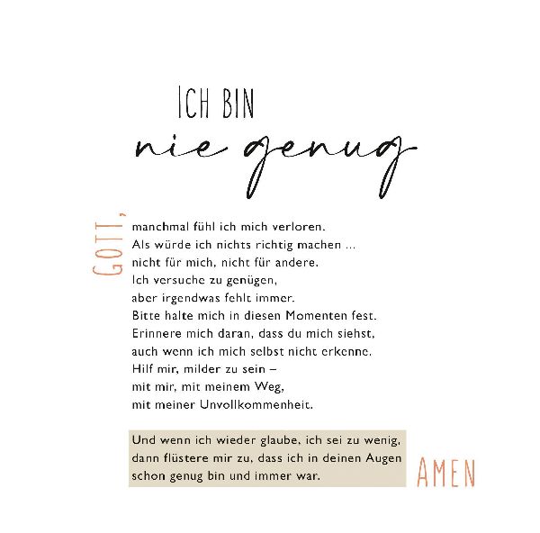 Nimm dir Zeit für dich und mich. Gott