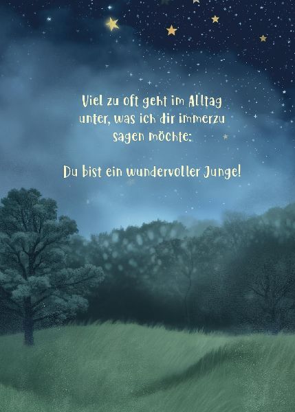 Für einen wundervollen Jungen wie dich