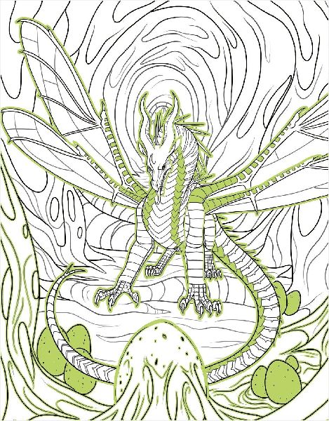 Wings of Fire Glow-in-the-Dark Coloring Book