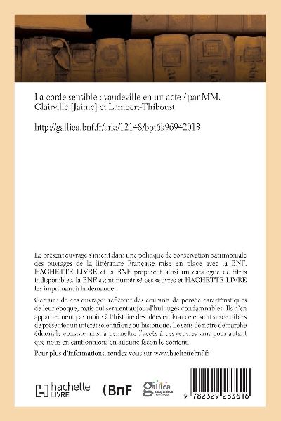 La corde sensible, vaudeville en un acte