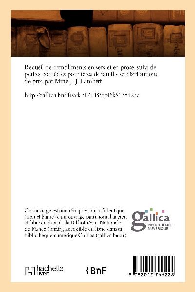 Recueil de compliments en vers et en prose, fêtes de famille et distributions de prix, (Éd.1858)