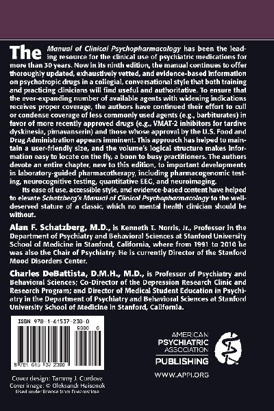 Schatzberg's Manual of Clinical Psychopharmacology