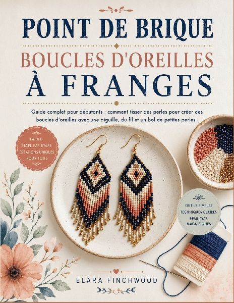 POINT DE BRIQUE BOUCLES D'OREILLES À FRANGES