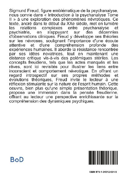 Introduction à la psychanalyse Tome II