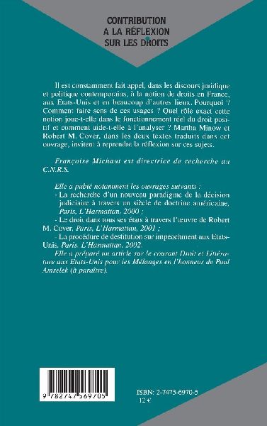 Contribution à la réflexion sur les droits