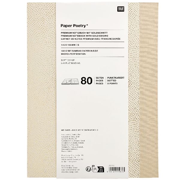 Notizbuch S, Punkte, Gold