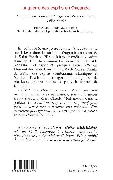 La guerre des esprits en Ouganda 1985-1996