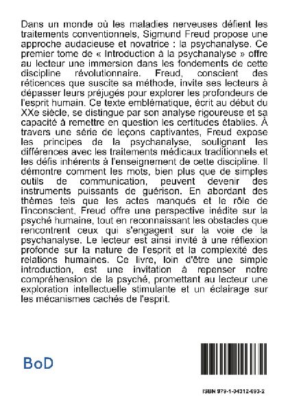 Introduction à la psychanalyse Tome I