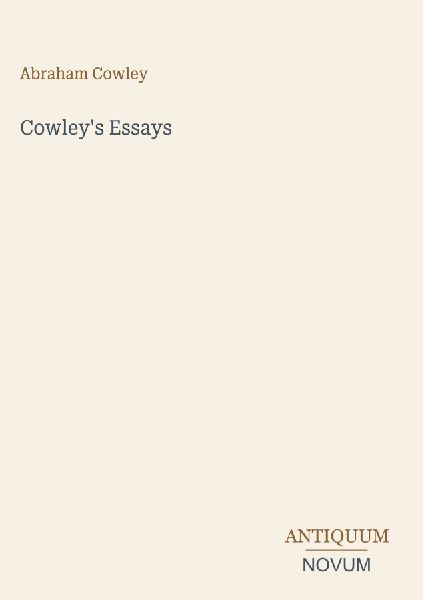 Cowley's Essays