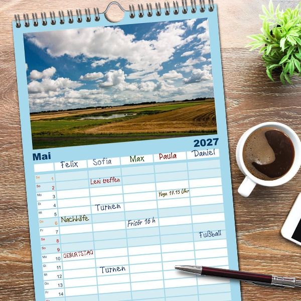 Familienplaner 2027 - Fischerdorf Greetsiel. Bezauberndes Warfendorf der Krummhörn mit 5 Spalten (Wandkalender, 21 x 45 cm) CALVENDO