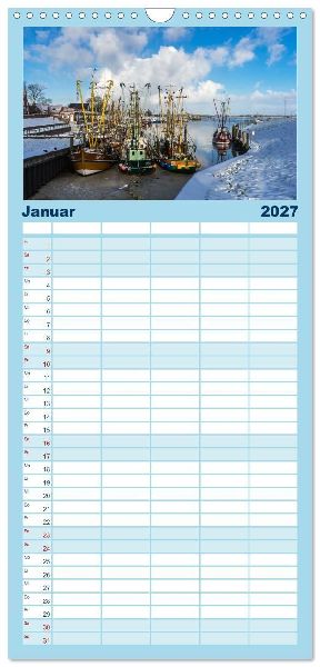 Familienplaner 2027 - Fischerdorf Greetsiel. Bezauberndes Warfendorf der Krummhörn mit 5 Spalten (Wandkalender, 21 x 45 cm) CALVENDO