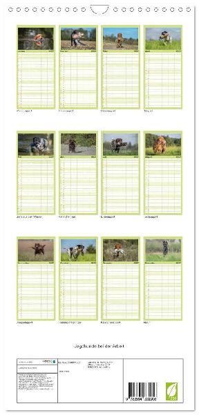 Familienplaner 2027 - Jagdhunde bei der Arbeit mit 5 Spalten (Wandkalender, 21 x 45 cm) CALVENDO