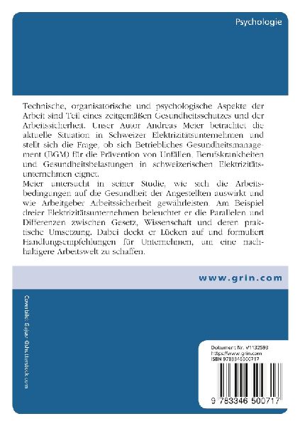 Formen von Präventionskulturen. Die Qualität von Arbeitssicherheit und Gesundheitsschutz in schweizerischen Elektrizitätsunternehmen