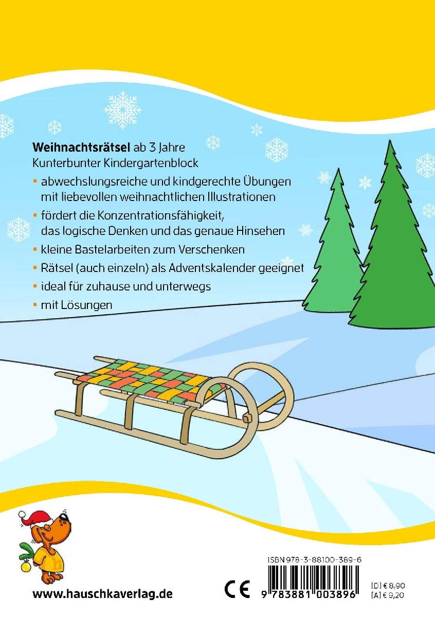 Weihnachtsrätsel - Kunterbunter Kindergartenblock ab 3 Jahre