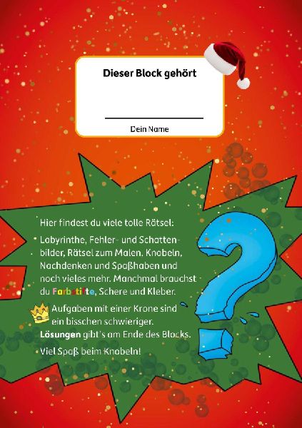 Weihnachtsrätsel - Rätselblock ab 6 Jahre