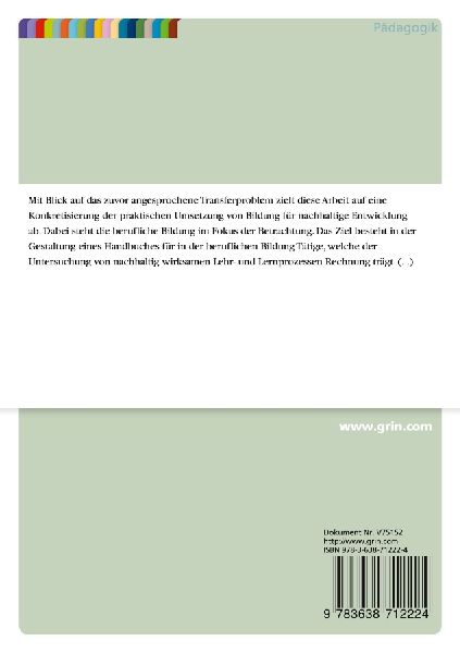 Berufsbildung und Nachhaltigkeit in der beruflichen Bildung