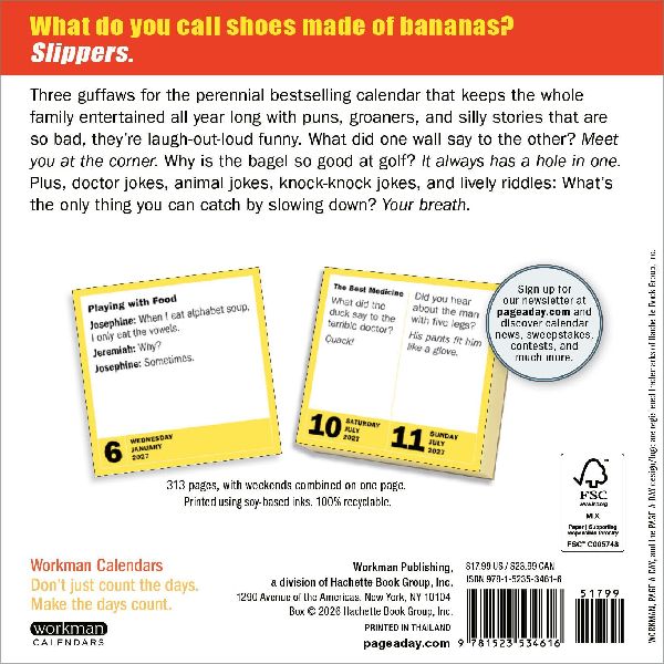 290 Bad Jokes & 75 Punderful Puns Page-A-Day® Calendar 2027