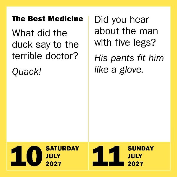 290 Bad Jokes & 75 Punderful Puns Page-A-Day® Calendar 2027