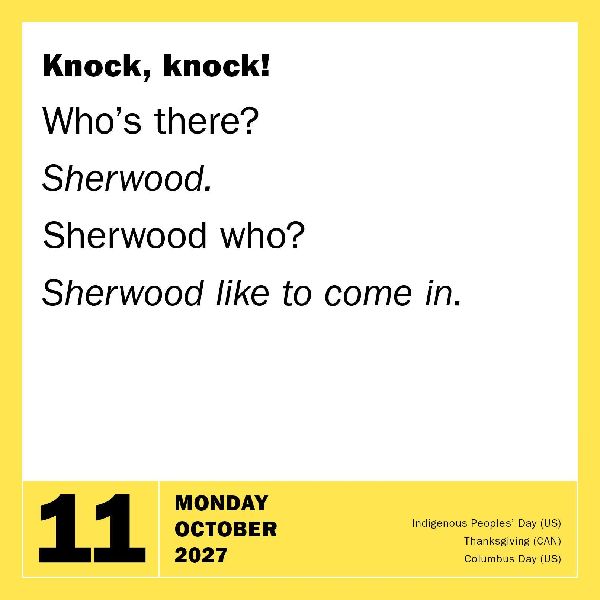290 Bad Jokes & 75 Punderful Puns Page-A-Day® Calendar 2027