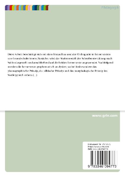 Textaufbau und Orthografie in Lernertexten von Grundschülern