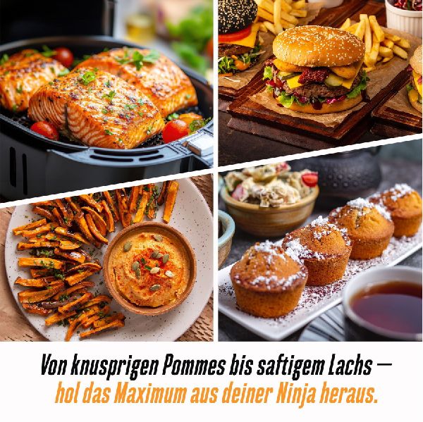 Ninja Heißluftfritteuse Rezeptbuch Dual Zone: 2 Körbe, 1 perfekte Mahlzeit - erprobte Rezepte mit exakt abgestimmten Garzeiten | Erfahrung aus über 100 Airfryer-Tests