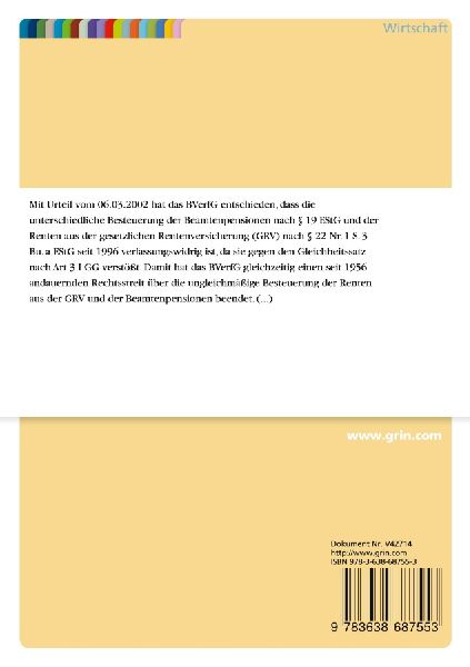 Die steuerliche Behandlung von Alterseinkünften