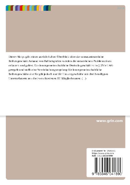 Umsatzsteuergesetz. Überblick und Fallbeispiele des innergemeinschaftlichen Dreiecksgeschäfts § 25 b UStG
