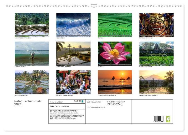 Peter Fischer - Bali 2027 (Wandkalender 2027 DIN A2 quer), CALVENDO Monatskalender