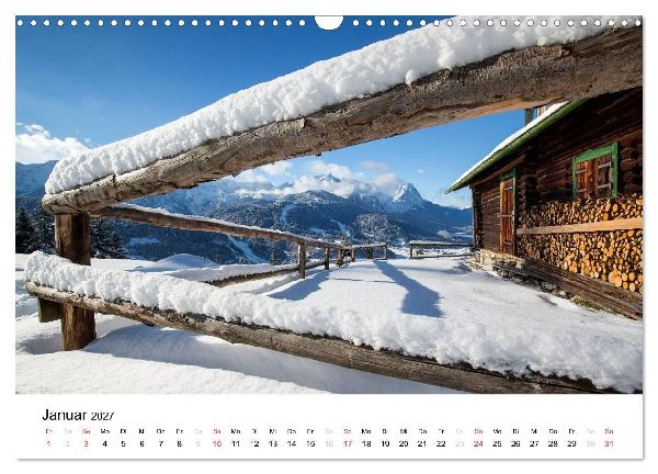 Zugspitz-Impressionen (Wandkalender 2027 DIN A3 quer), CALVENDO Monatskalender