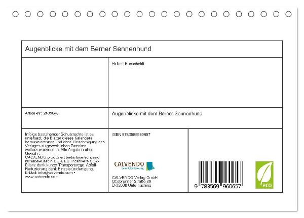 Augenblicke mit dem Berner Sennenhund (Tischkalender 2027 DIN A5 quer), CALVENDO Monatskalender