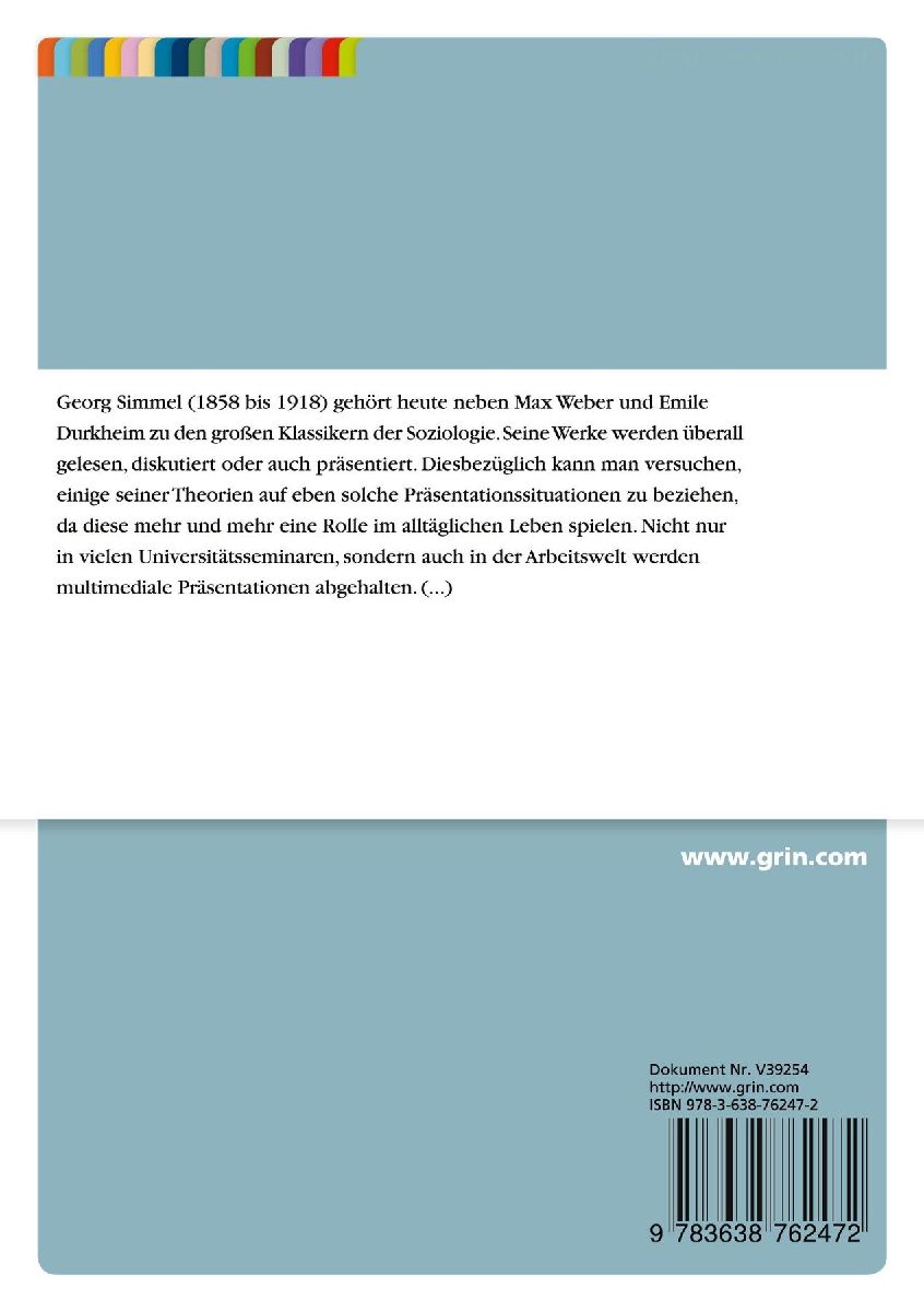 Simmels Theorie in einer Präsentationssituation