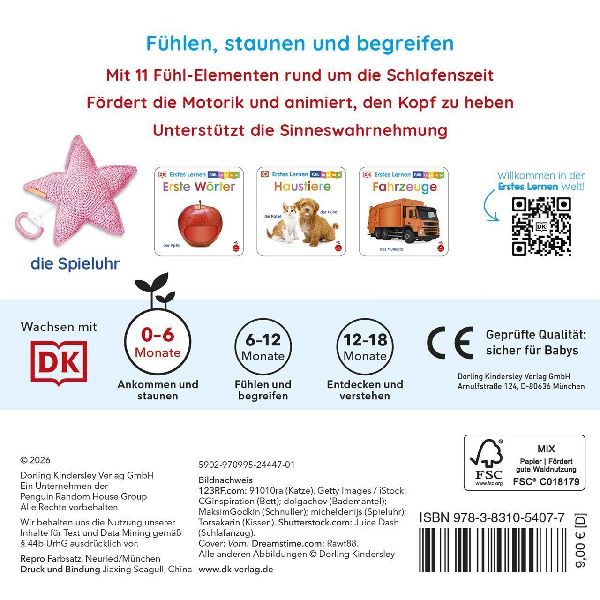 Erstes Lernen Fühl-Leporello. Schlaf schön!