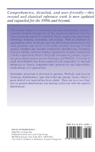 Continuous Univariate Distributions, Volume 1