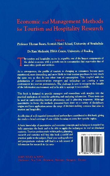 Economic and Management Methods for Tourism and Hospitality Research