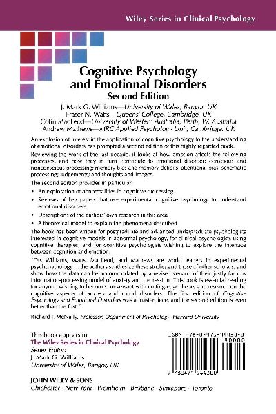 Cognitive Psychology and Emotional Disorders