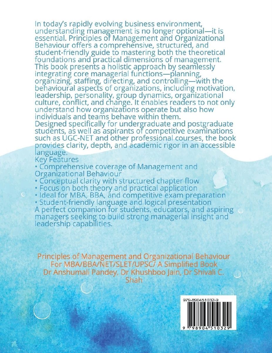 Principles of Management and Organizational Behaviour