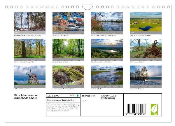 Biosphärenreservat Schorfhede-Chorin (Wandkalender 2027 DIN A4 quer), CALVENDO Monatskalender