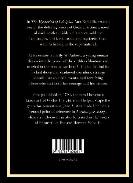 Ann Radcliffe: The Mysteries of Udolpho (English Edition)