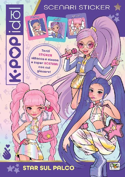 Star sul palco. K-pop Idol. Scenari sticker