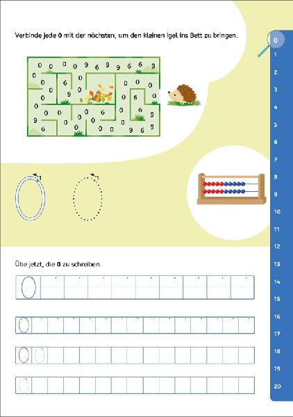 Schreiben lernen mit Spurrillen und Zauberstift - Zahlen