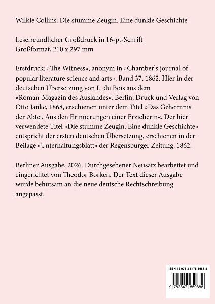 Die stumme Zeugin (Großdruck)