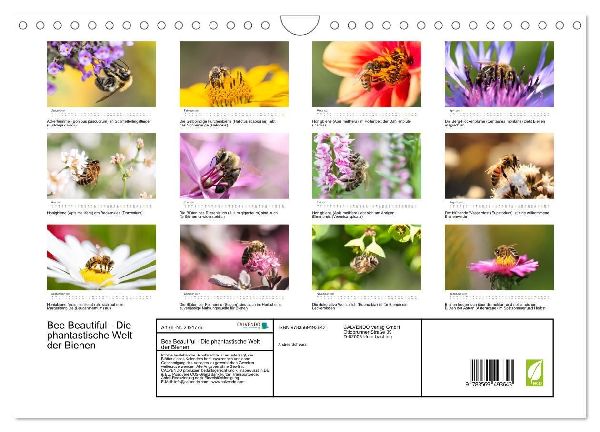 Bee Beautiful - Die phantastische Welt der Bienen (Wandkalender 2027 DIN A4 quer), CALVENDO Monatskalender