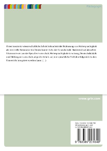 Mehrsprachigkeit als Ressource im Deutschunterricht der Grundschule