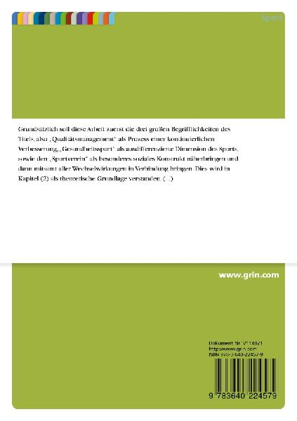 Qualitätsmanagement von Gesundheitssport im Sportverein